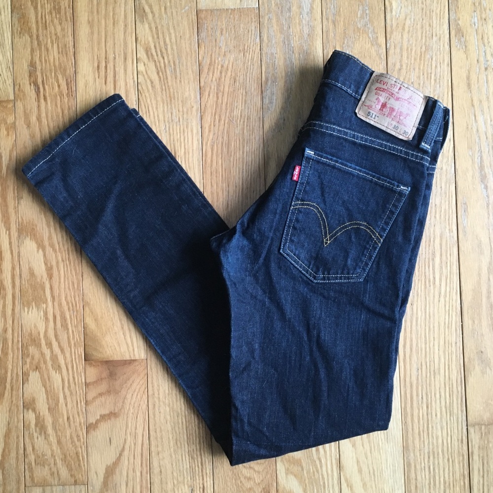 Levi 511 Levi's Dark Wash Blue Denim Jeans 28”